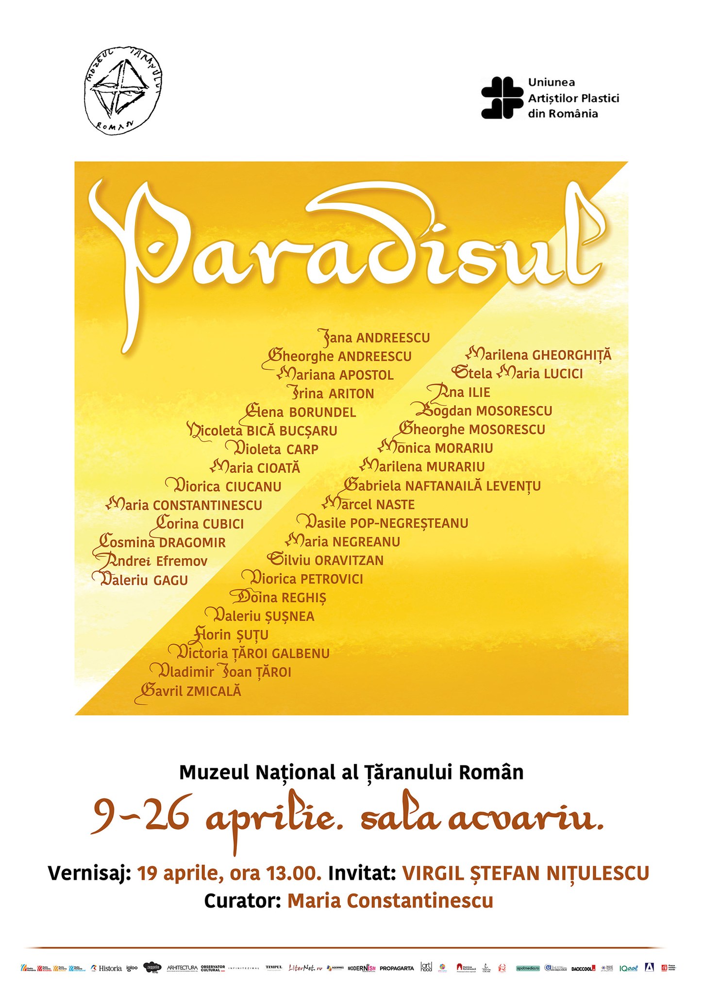 Expoziția colectivă de artă „Paradisul”, găzduită în Sala Acvariu, 9 – 26 aprilie 2026